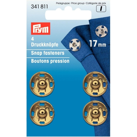 Annäh-Druckknöpfe Ø 17 mm goldfarbig - Prym