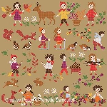 Stickvorlage Perrette Samouiloff - Happy Childhood - Autumn