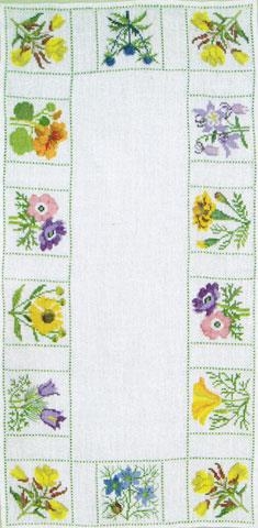 Haandarbejdets Fremme - Läufer Sommerblumen
