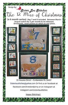 Stickvorlage Sister Lou Stitches - 12 Mice Of Christmas - Day 7 & 8