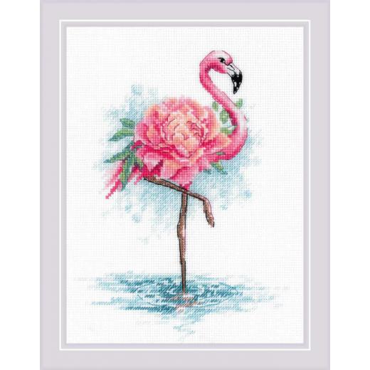 Riolis Stickpackung - Blooming Flamingo