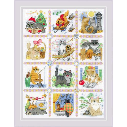 Riolis - Stickbild Cat Calendar