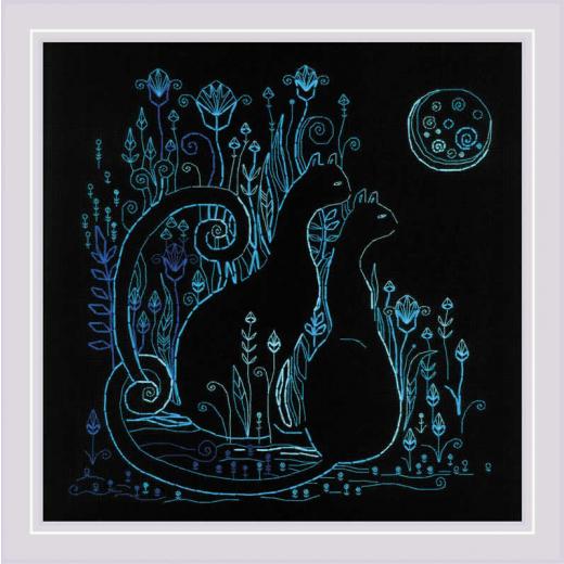 Riolis - Stickbild Cats - Moonlight