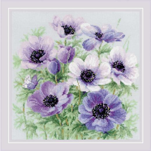 Riolis - Stickbild Purple Anemones
