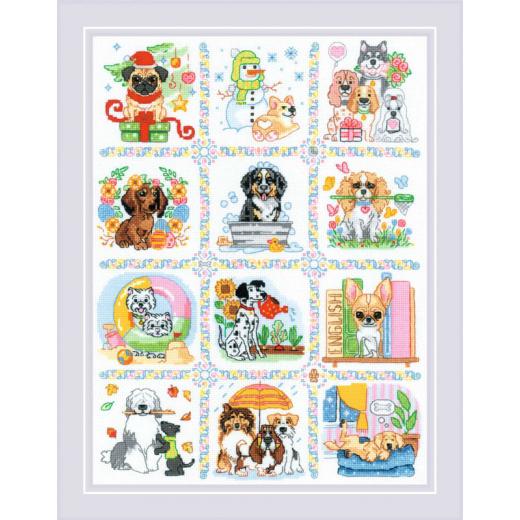 Riolis - Stickbild Dog Calendar