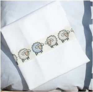 Fremme Stickpackung - Band mit Schafen blau