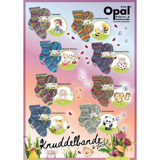 Opal Knuddelbande Sockenwolle 6-fach - Sortiment 8x150g