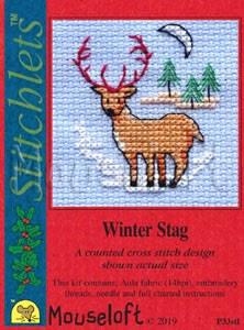 Mouseloft - Winter Stag mit Passepartoutkarte