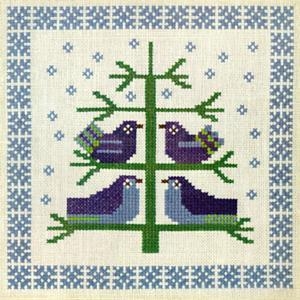 Fremme Stickpackung - Vögel im Baum