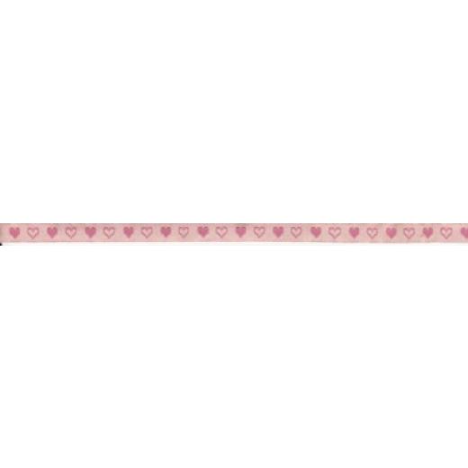 Webband Herzchen rosa - Bänderei Frauke Kafka (Ausverkauf)