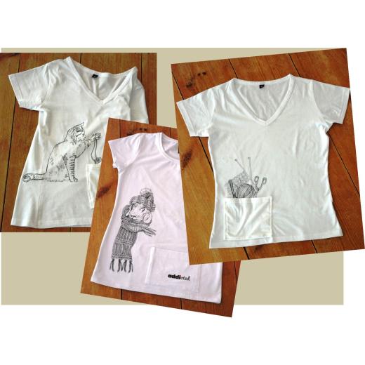 T-Shirt Hund weiß, Gr. S - Addi - Ausverkauf