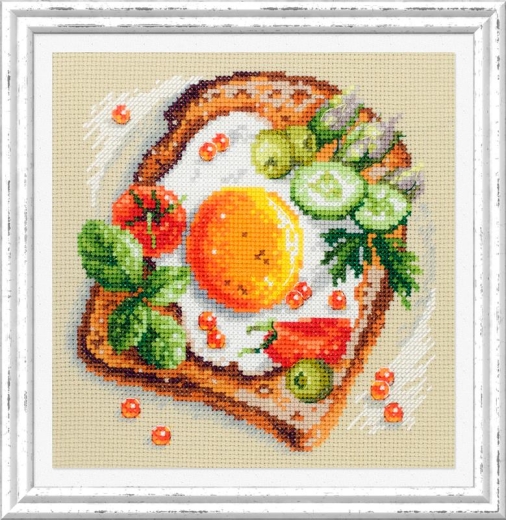 Magic Needle - Stickbild Fried Eggs Toast