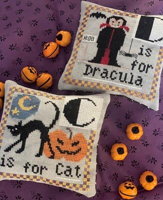 Stickvorlage Romys Creations - Halloween Alphabet - C & D