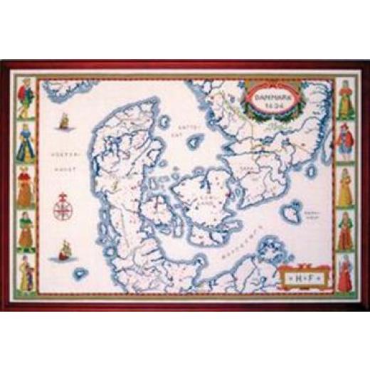 Landkarte Dänemark - Haandarbejdets Fremme (Stickpackung)