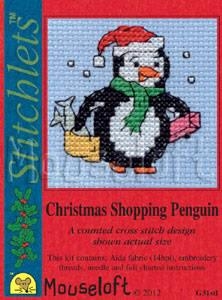 Mouseloft - Christmas Shopping Penguin mit Passepartoutkarte