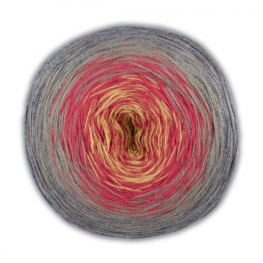 Woolly Hugs Bobbel Cotton - rot-gelb-grau (54)