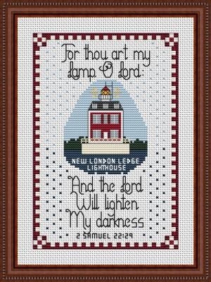 Stickvorlage Happiness Is Heartmade - New London Ledge Lighthouse