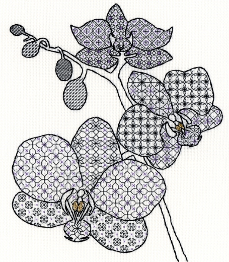 Bothy Threads Stickpackung - Blackwork Orchid