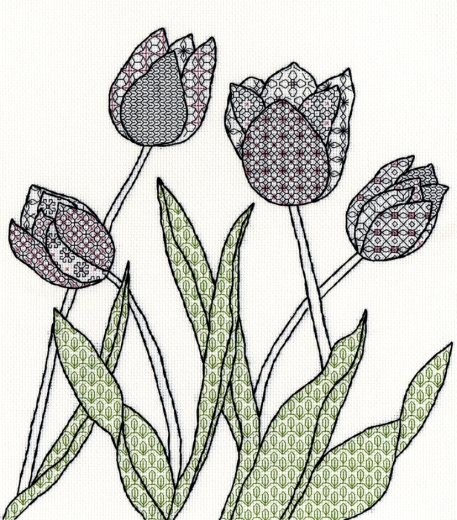 Bothy Threads Blackwork - Tulips