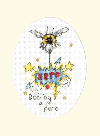 Bothy Threads Stickpackung - Greeting Card - Bee-ing A Hero