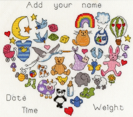 Bothy Threads Samplers - Baby Heart