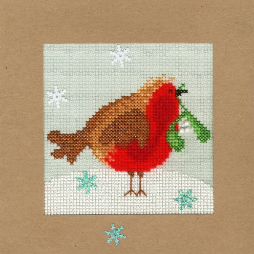 Bothy Threads Stickpackung - Christmas Card - Snowy Robin