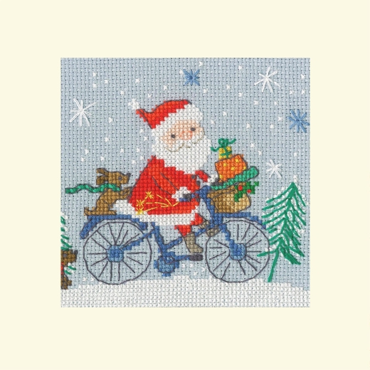 Bothy Threads Stickpackung - Christmas Card - Delivery By Bike