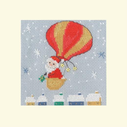 Bothy Threads Stickpackung - Christmas Card - Delivery By Balloon