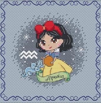 Zodiacal Princess 9 Aquarius - Les Petites Croix De Lucie (Stickvorlage)