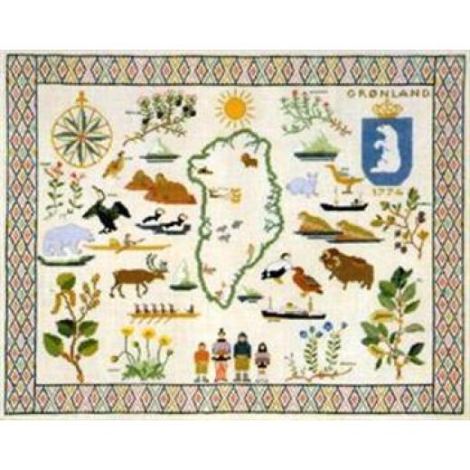 Landkarte Grönland - Haandarbejdets Fremme (Stickpackung)