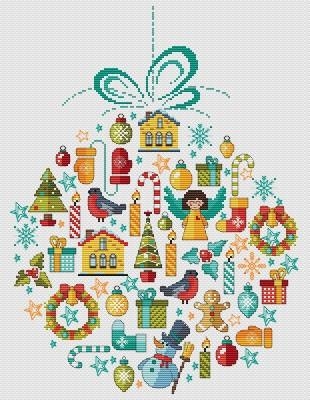 Christmas Ball 2021 - Les Petites Croix De Lucie (Stickvorlage)