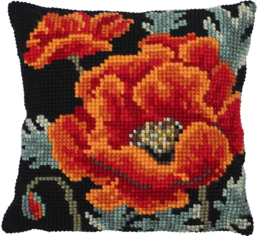 Stickpackung Needleart World - Kreuzstichkissen Poppy Bloom