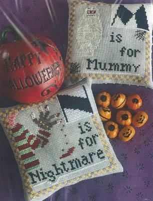 Stickvorlage Romys Creations - Halloween Alphabet - M & N