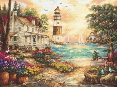 Stickpackung Leti Stitch - Cottage by the Sea 42x32 cm