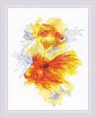 Riolis Stickpackung - Goldfishes 24x30 cm