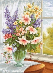 Luca-S Stickpackung - Flowers at the Window