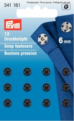 Annäh-Druckknöpfe Ø 6 mm schwarz - Prym 341161