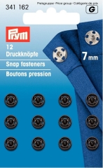 Annäh-Druckknöpfe Ø 7 mm schwarz - Prym 341162