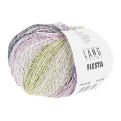 Lang Yarns Fiesta - buntes Baumwollgarn - rot-lila-grau-grün (0007)