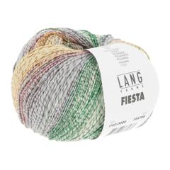 Lang Yarns Fiesta - buntes Baumwollgarn - grün-rosa-gelb-grau (0008)