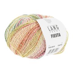 Lang Yarns Fiesta - buntes Baumwollgarn - dunkelgrün-orange-gelb-rosa (0010)