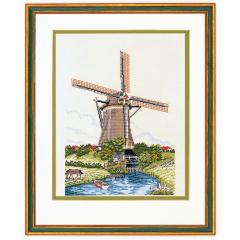 Eva Rosenstand Stickpackung - Niederländische Windmühle 40x50 cm