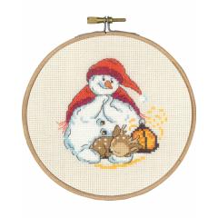 Schneemann & Rehkitz mit Stickring - Permin of Copenhagen (Stickpackung)