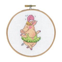 Permin of Copenhagen - Schwein mit Feder incl. Stickring