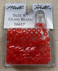 Mill Hill Pony Beads Size 6 - 16617 Frosted Red Red Ø 4 mm
