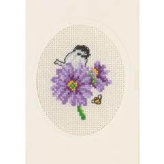 Permin Stickpackung - Passepartoutkarte Blumen 9x13 cm
