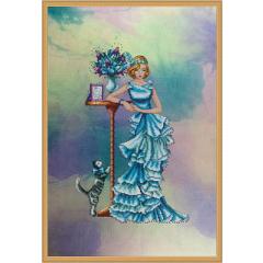 Cross Stitching Art - Azure Elegance