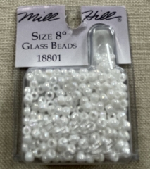 Mill Hill Pony Beads Size 8 - 18801 White Opal Ø 3 mm
