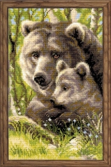 Riolis - Stickbild Bear with Cub
