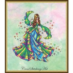 Cross Stitching Art - Iris, The Rainbow Maiden